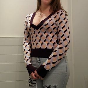 2/$20 Cropped V-Neck Sweater